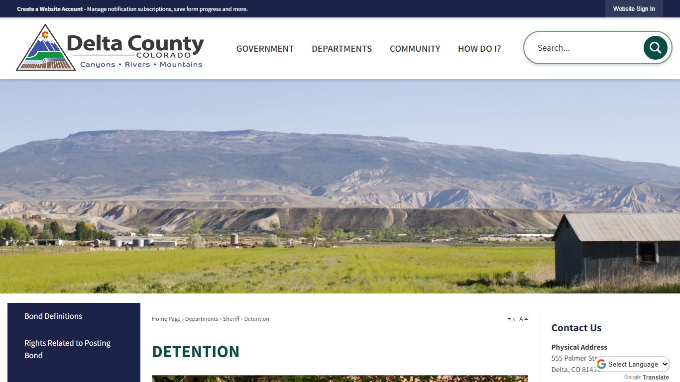 Detention | Delta County, CO - Official Website